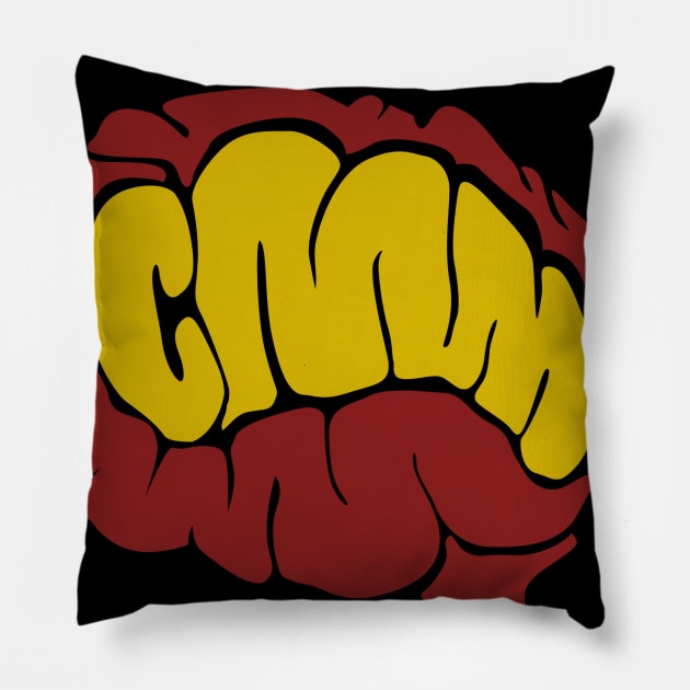 Change My Mind logo (R/Y) Pillow by Change My Mind Podcast