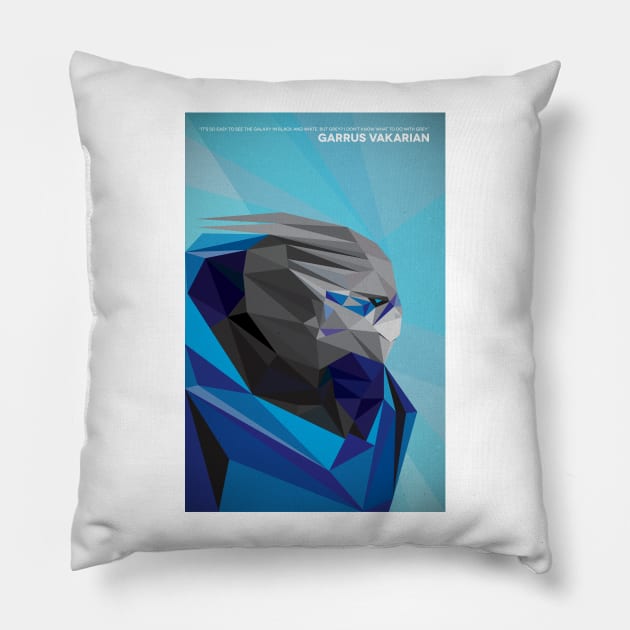 Geometric Garrus Vakarian Pillow by sparkmark