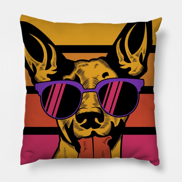 Dog Sunset Retro. hoodie and Pillow by aldyfmsh