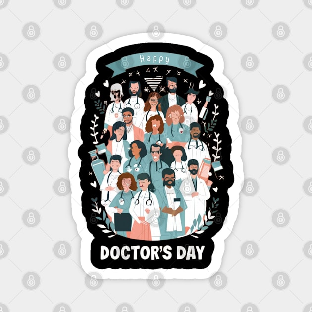 Happy doctor day Magnet by Yns store