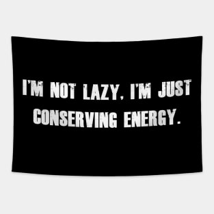 I'm not lazy, I'm just conserving energy. Tapestry