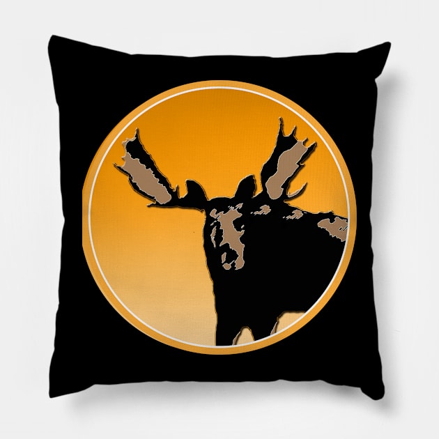 Moose at Sunset Pillow by Alpen Designs