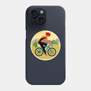 Cyclist, male, racing in the nature Phone Case