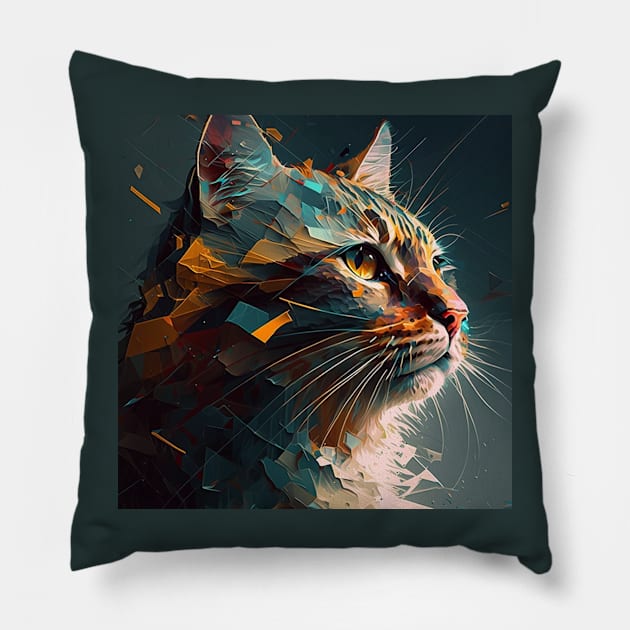 Shattering Cat Design Pillow by Star Scrunch