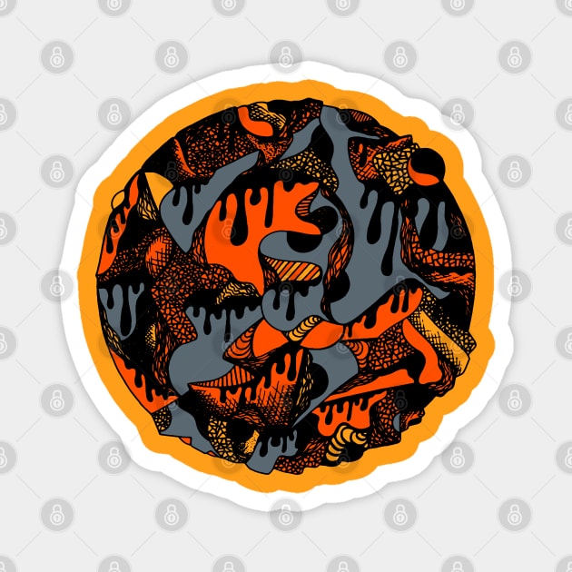 Orangrey Circle of Drip Magnet by kenallouis