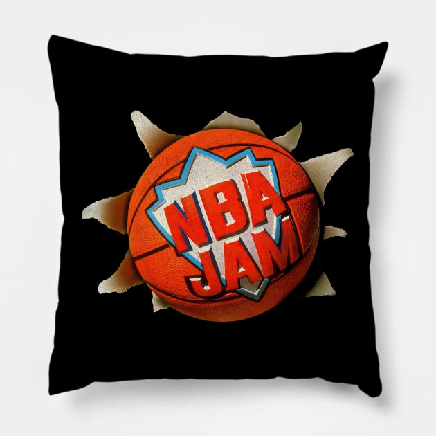 NBA JAM - vintage/worn out look Pillow by Buff Geeks Art