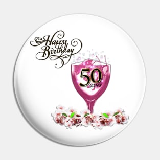 50th Birthday Greeting Pin