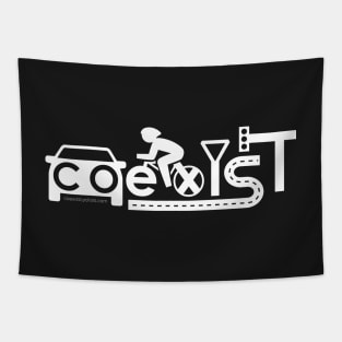 Coexist Tee White Logo (Various Colors) Tapestry