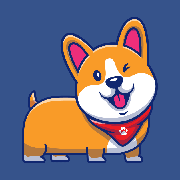 Cute Corgi Wink Cartoon by Catalyst Labs