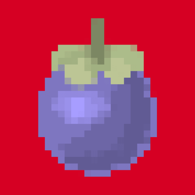 Mangosteen Pixel art, Cute Mangosteen fruit, Thai fruit by Tapood