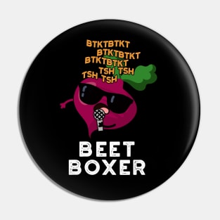 Beet Boxer Cute Beatbox Veggie Pun Pin