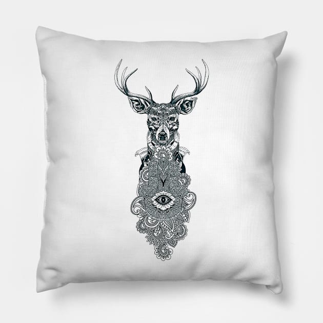 Deer of life Pillow by Decoches