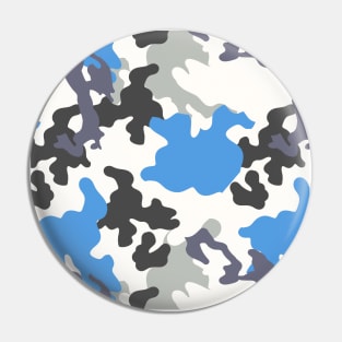 Blue and White Camouflage Pin