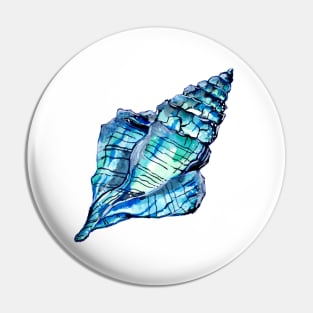 Blue Conch Sea Shell Pin