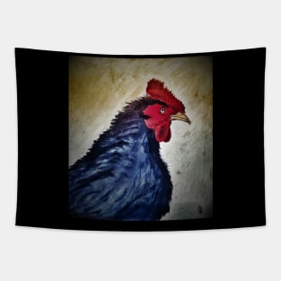 The Grungy Black Rooster Tapestry