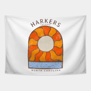 Harkers Island, NC Summertime Vacationing Burning Sun Tapestry