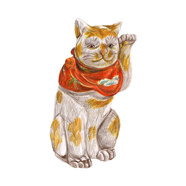 TITILEIN Lucky Cat Drawing by TITILEIN