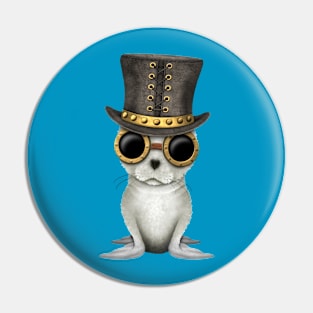 Steampunk Baby Harp Seal Pin