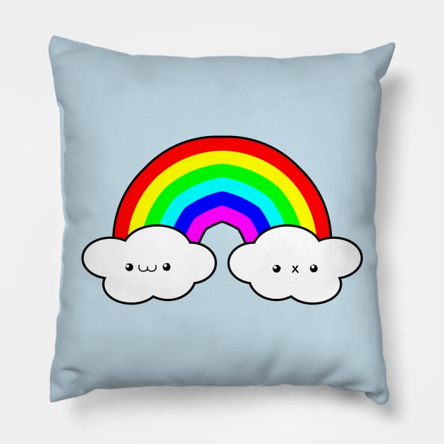 Cute Rainbow Rainbow Pillow TeePublic