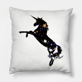 Black star unicorn pattern Pillow