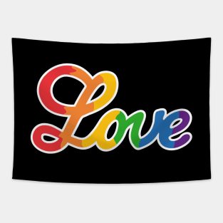 Rainbow Love Handwritten text Tapestry