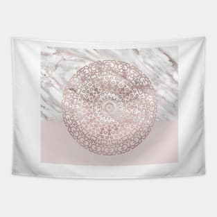 Rose gold mandala - blush pink & marble Tapestry