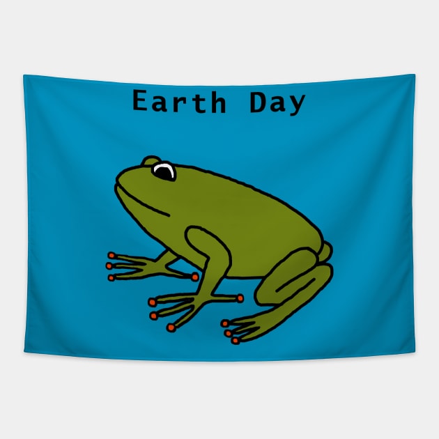 Earth Day Frog Tapestry by ellenhenryart