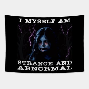 Strange & Abnormal Goth Horror Halloween Spooky Lightning Ghoul Meme Tapestry