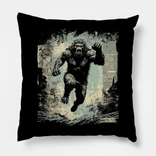 Bigfoot News Headline | Funny Retro Bigfoot Pillow