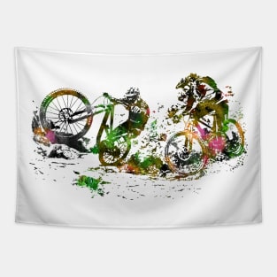 Mountain biking couple Tapestry