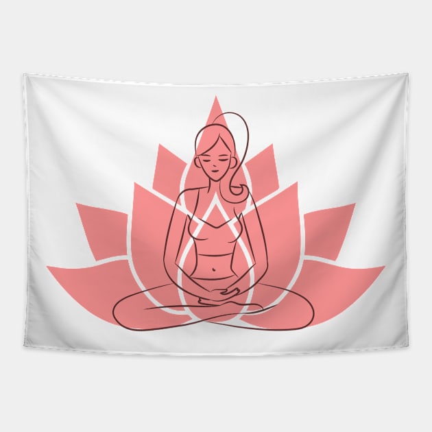 Lotus Yoga Lover Meditation Tapestry by Nature Lover Apparel