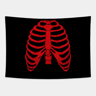 Red Skeleton Ribs Tapestry