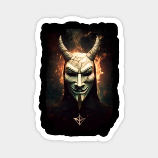 Revolutionary Fusion: Guy Fawkes Mask Shaped as Baphomet Magnet