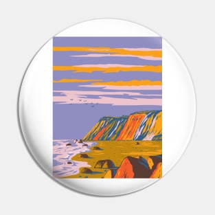 Gay Head Cliffs on Martha's Vineyard Cape Cod in Massachusetts USA WPA Art Poster Pin