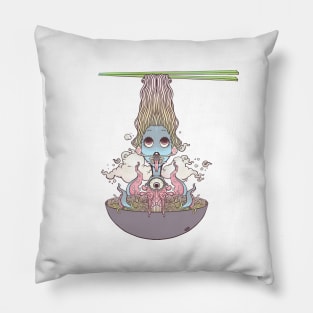 Ramen Noodle And Octopus Tentacle Anime Girl Pillow