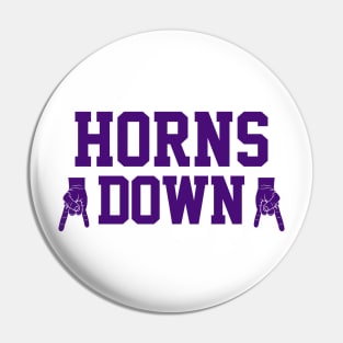 Horns Down - White/Purple Pin
