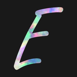 Colored Tie Dye Letter E - Neon Clouds Aesthetic - stylish T-Shirt