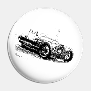 Morgan 3 Wheeler Wireframe Pin