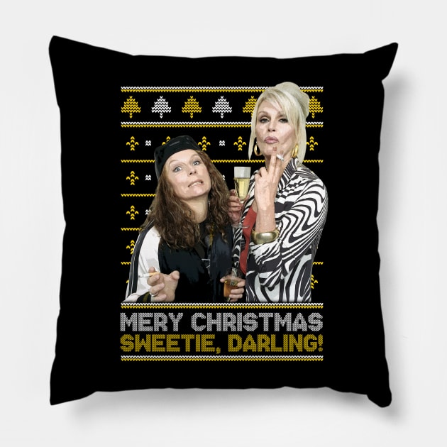 Absolutely Fabulous Christmas Jumper Pillow by chaxue