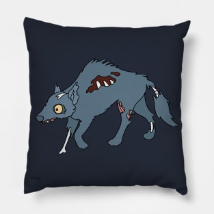 Zombie Wolf Cartoon // Funny Halloween Zombie Pillow