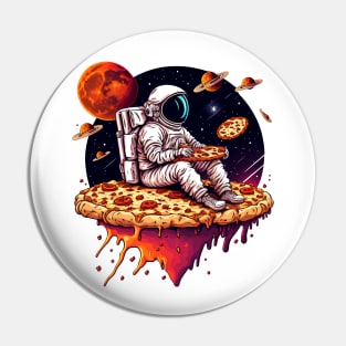 Astronaut in space eating pizza Pin