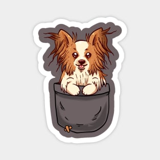 Pocket Cute Papillon puppy Magnet