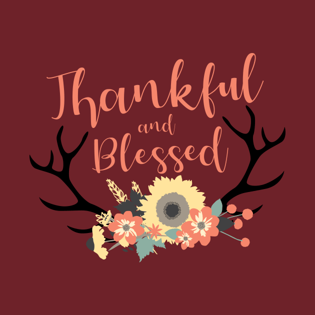 Thankful & Blessed Flower Antlers by SmartCraftCo