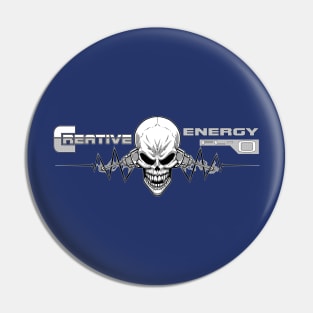 WEIRDO - Creative Energy Flo - Skull - Black and White - Navy Blue Pin