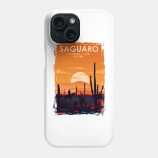 Saguaro National Park Vintage Minimal travel poster Phone Case