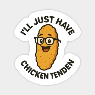 I’ll Just Have The Chicken Tenders Funny Retro Food Quote | Cartoon Dabbing Nugget Fast Food Humor Magnet