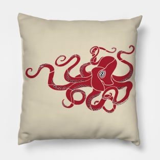 Red Pacific Octopus Pillow