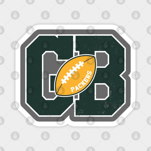 Big Bold Green Bay Packers Monogram Magnet by Rad Love