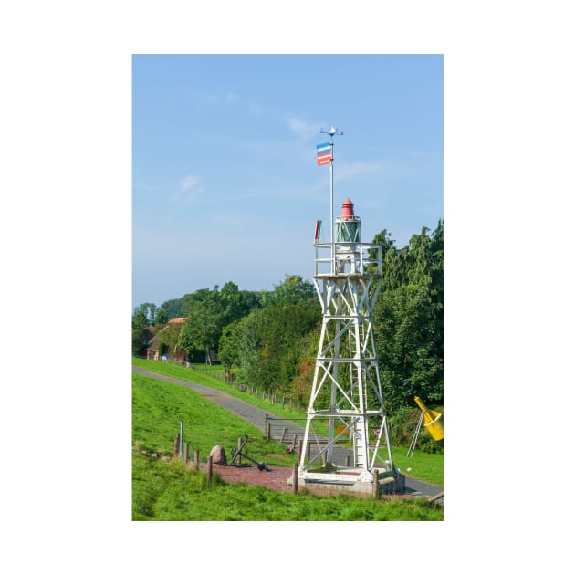 Liener Hörn lighthouse on the Huntedeich, Elsfleth; district of Wesermarsch; Lower Saxony; Germany; Europe by Kruegerfoto