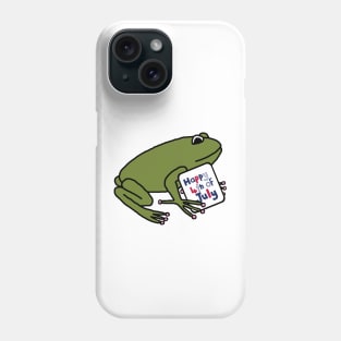 Happy 4th of July says Green Frog Phone Case